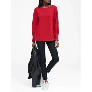 Banana Republic Zip Cuff Red Blouse Top